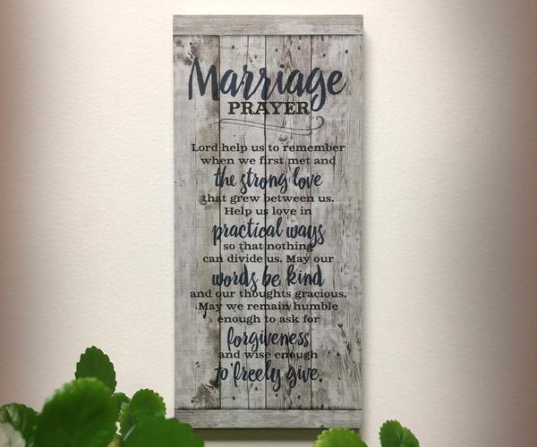 Marriage Prayer Wood Plaque