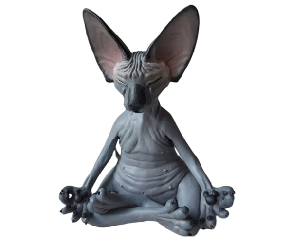 Mediating Sphynx Cat Statue