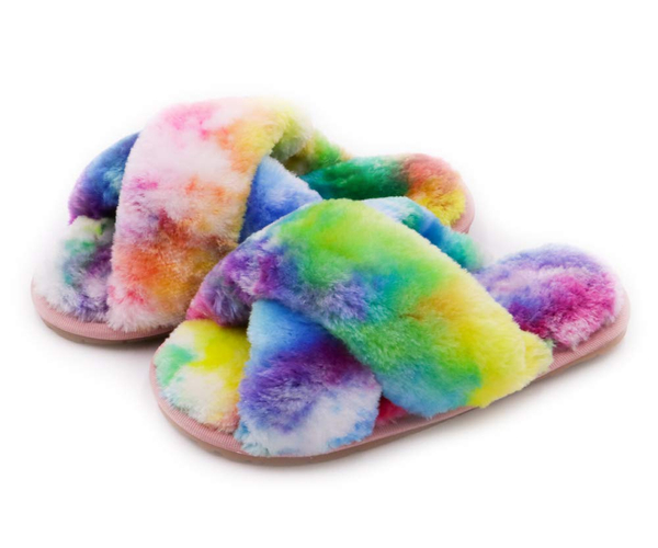 Memory Foam Rainbow Slippers