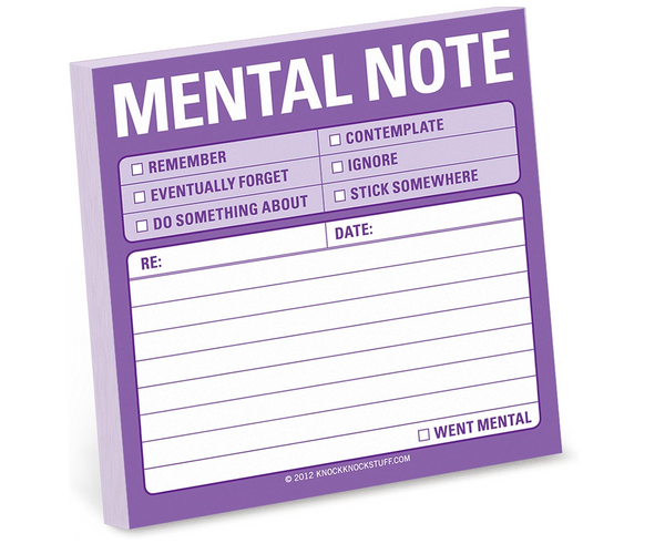 Mental Note Funny Sticky Notes