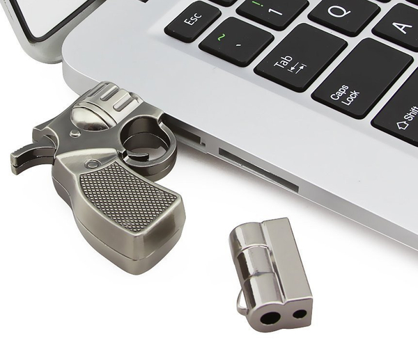 Metal Gun Shape USB Flash Drive