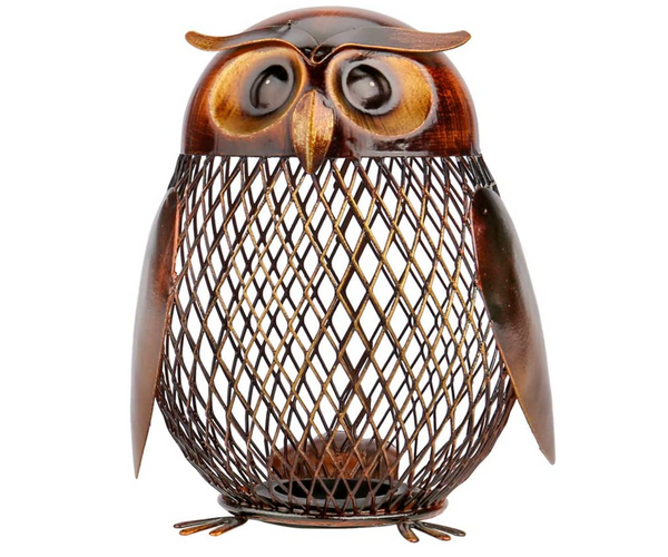 Metal Owl Piggy Bank