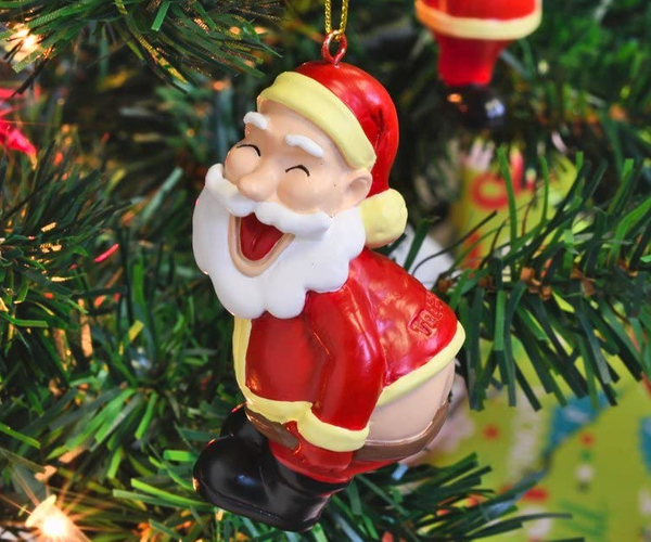 Mooning Santa Funny Christmas Ornament