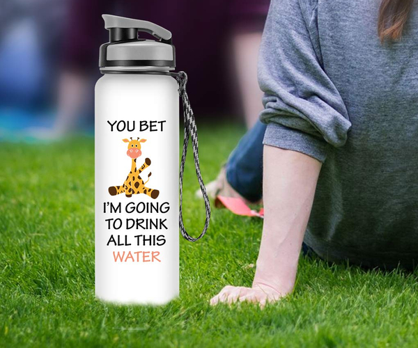 Motivational Giraffe Water Bottle