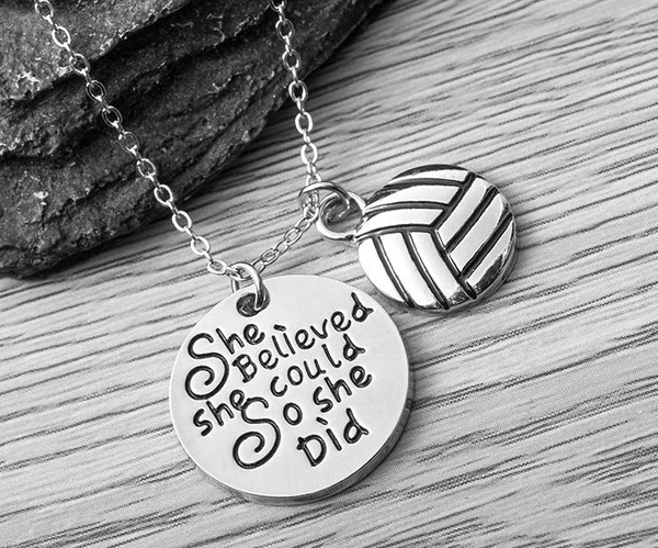 Motivational Volleyball Necklace