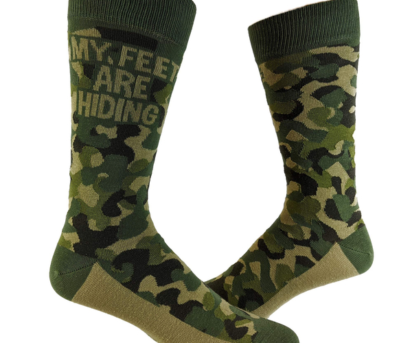 My Feet Are Hiding Camo Funny Socks