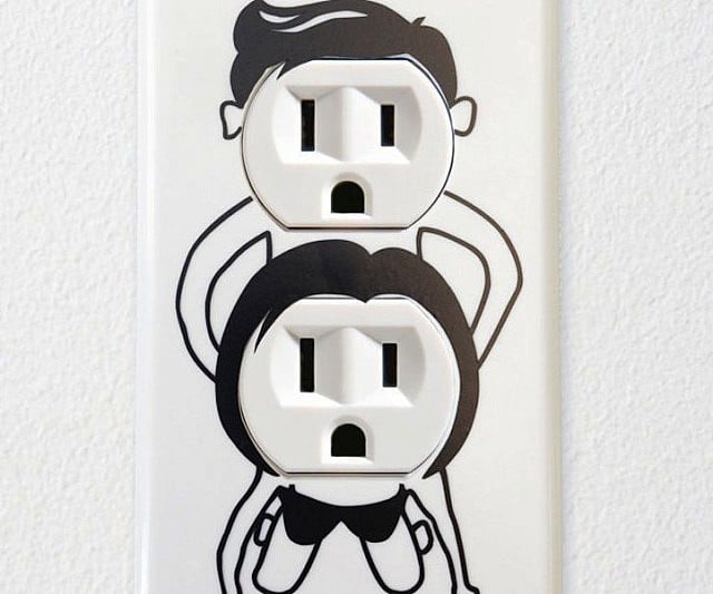 Naughty Outlet Cover Decal