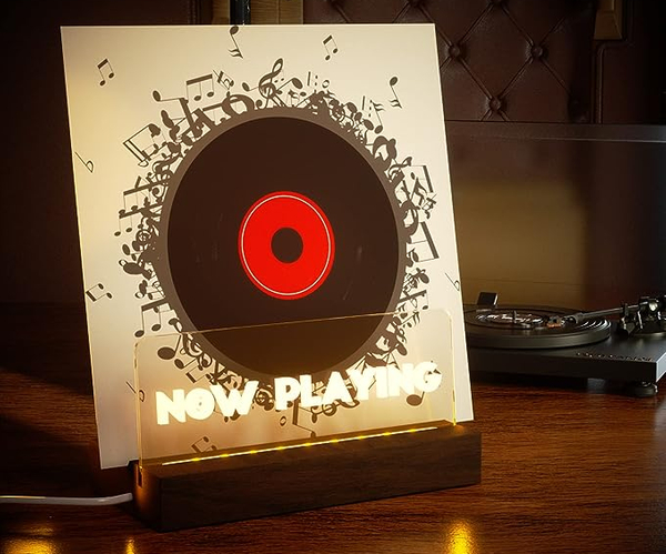 Now Playing Vinyl Record Lighted Holder