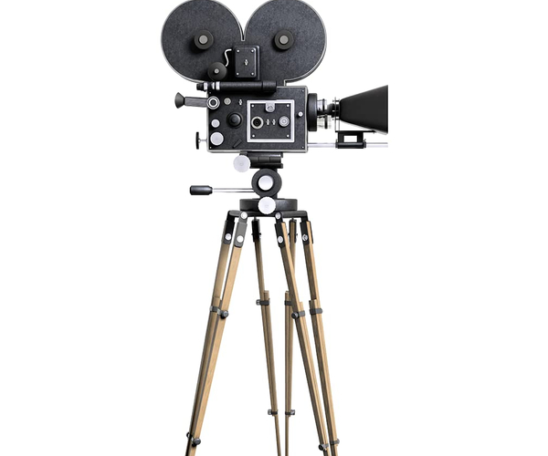 Old Fashioned Hollywood Movie Camera Movie Set Prop