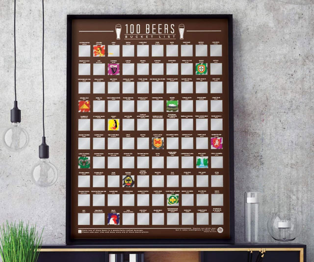 100 Beers Bucket List Poster