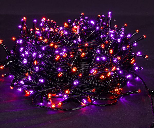 Orange and Purple Halloween LED Light Garland