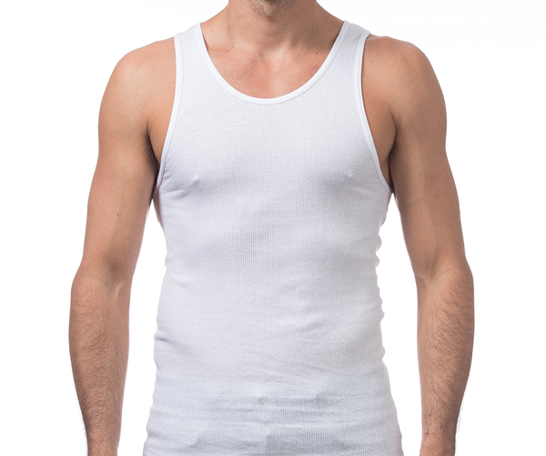 Pack of Ribbed White Tank Tops