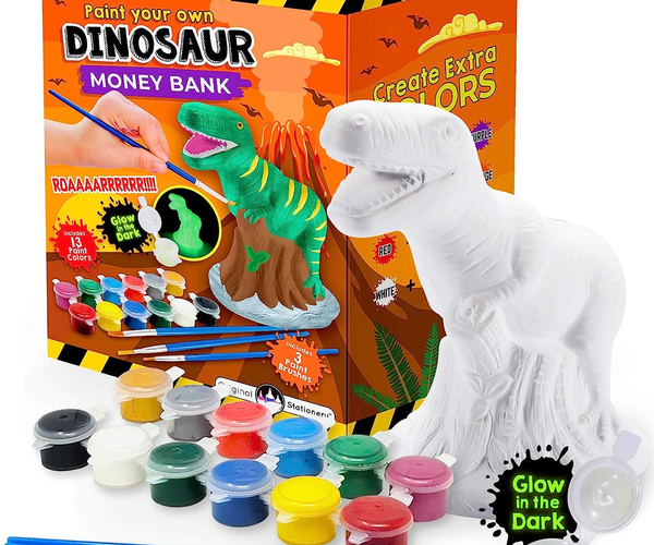 Paint Your Own Dinosaur Money Bank