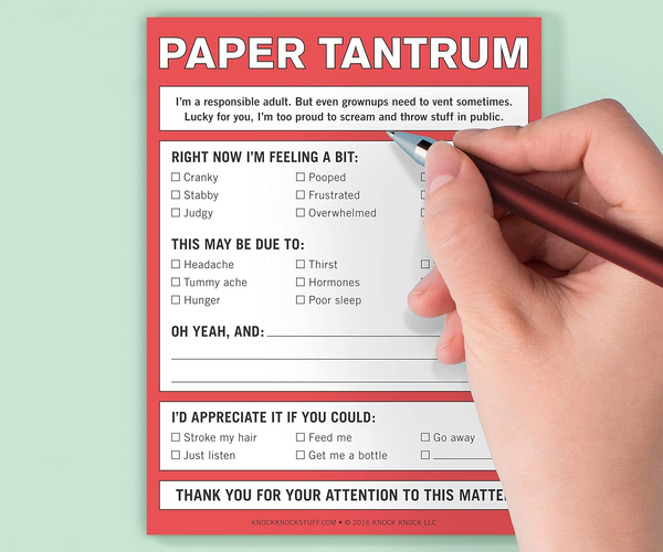 Paper Tantrum Anxiety-Reducing Notepad