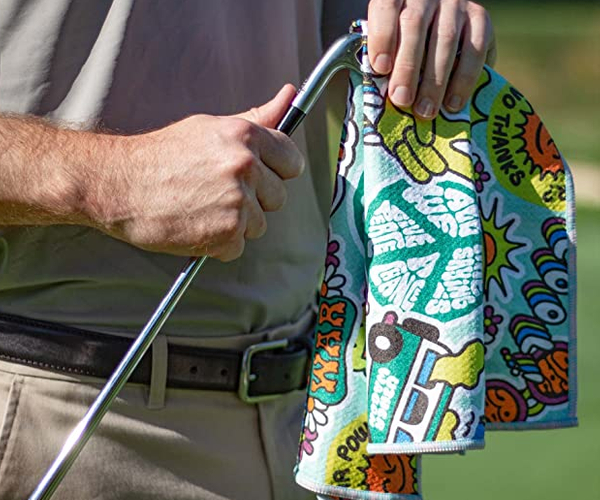 Peace and Good Vibes Funny Golf Towel