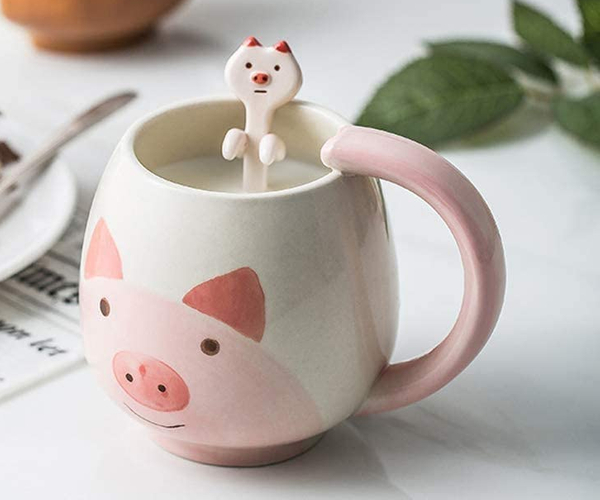 Peeping Pig Mug and Spoon