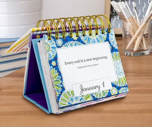 Perpetual Motivational Flip Calendar