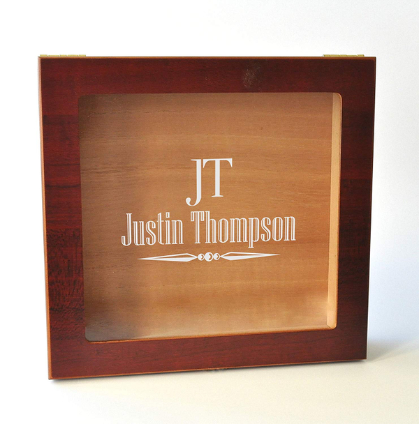 Personalized Glass Top Humidor
