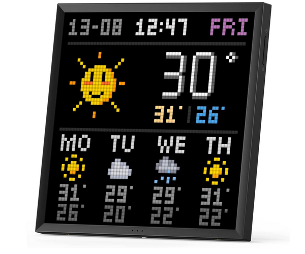 Pixel Weather and Time Monitor