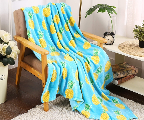 Plush Pineapple Fleece Throw