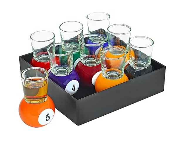 Pool Ball Shot Glass Set