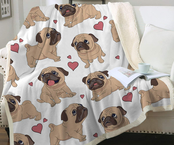 Pug Sherpa Throw
