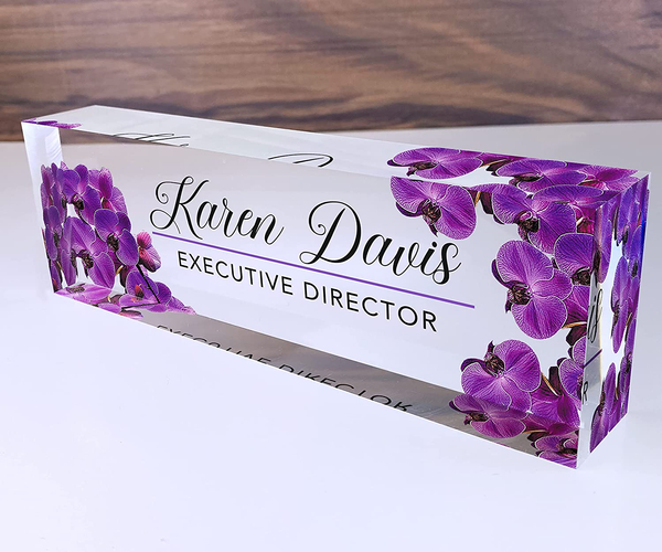 Purple Desk Name Block