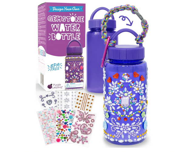 Purple Ladybug DIY Water Bottle Kit
