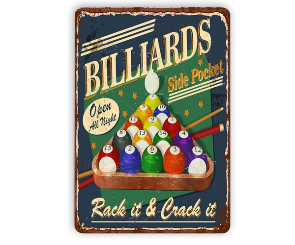 Rack It and Crack It Billiards Sign