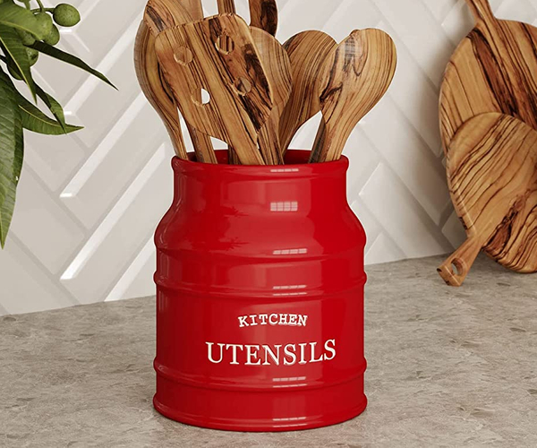 Red Kitchen Utensil Holder