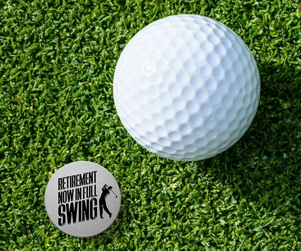 Retirement in Full Swing Golf Marker