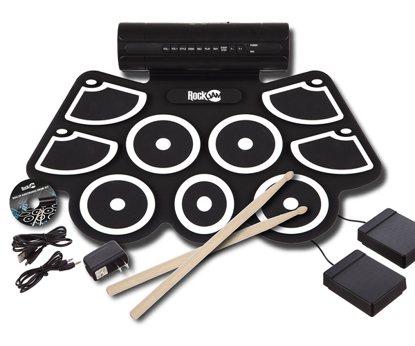 RockJam Portable MIDI Electronic Roll Up Drum Kit