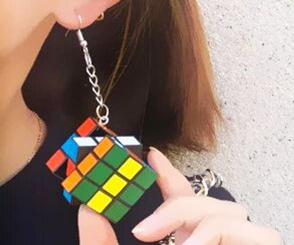 Rubik's Cube Earrings
