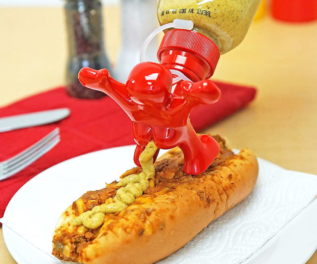 Pooping Man Condiment Bottle Topper