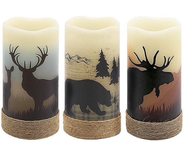 Rustic Animal Flameless Candles