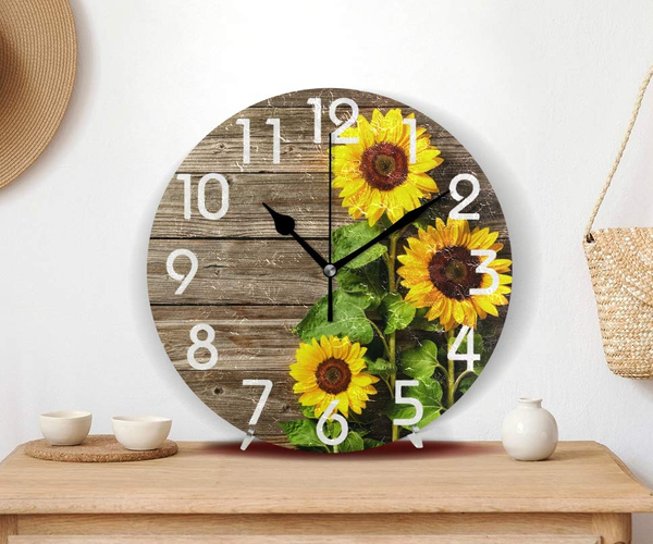 Rustic Sunflower Clock