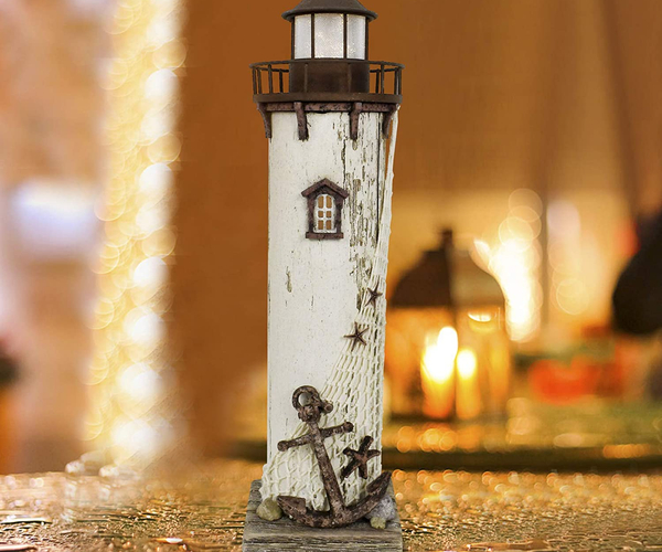 Rustic Wood Lighthouse Nightlight