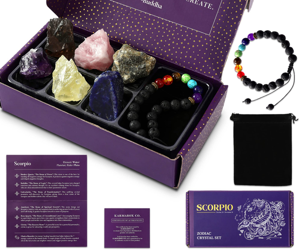 Scorpio Crystal Healing Stone Gift Set
