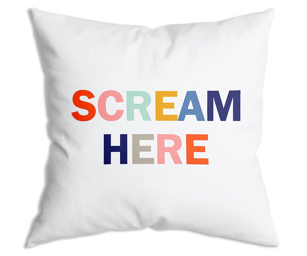 Scream Here Funny Pillow
