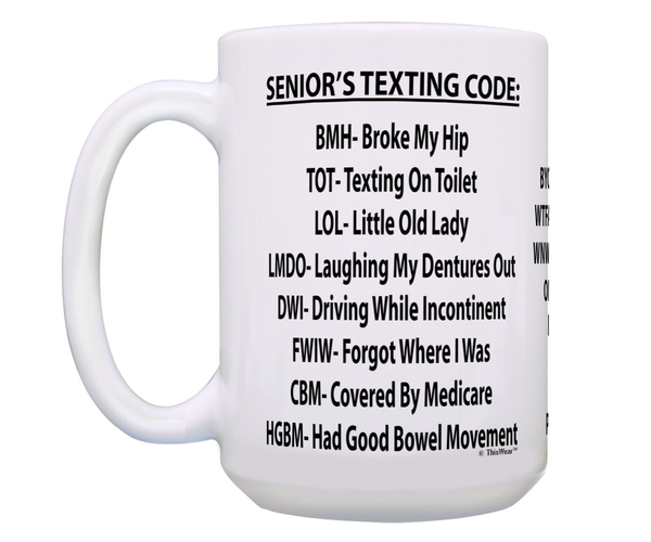Senior's Texting Code Mug