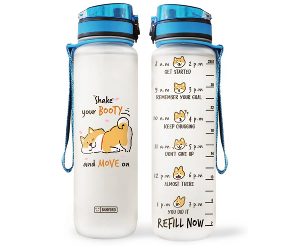 Shiba Inu Motivational Water Bottle