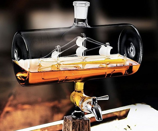 Ship In A Bottle Whiskey Dispenser