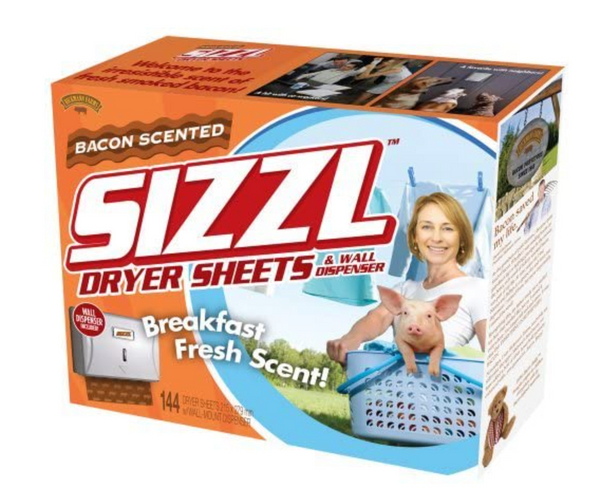 Sizzl Bacon Scented Dryer Sheets Prank Box