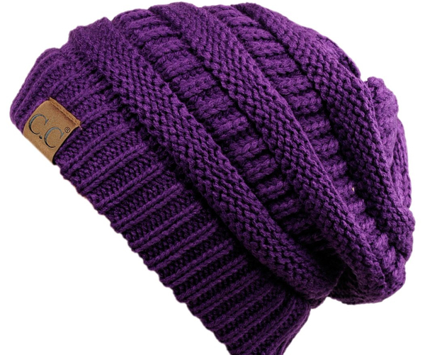 Slouchy Purple Beanie