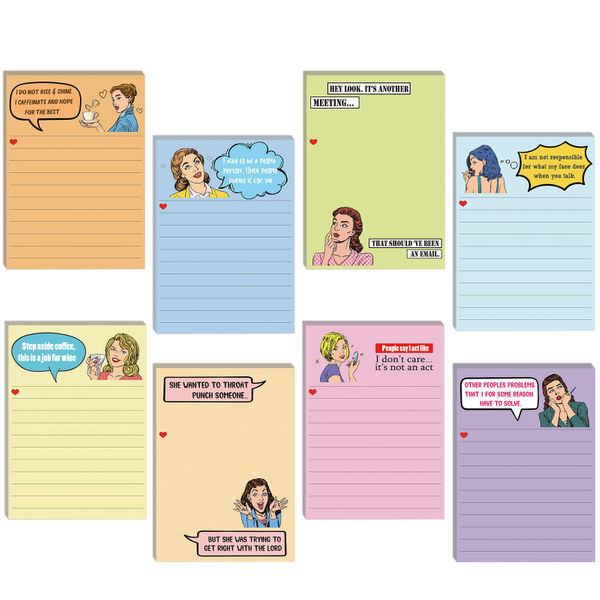 Snarky Retro Lady Funny Sticky Notes