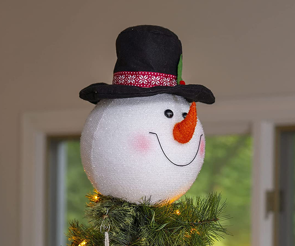 Snowman Head Funny Christmas Tree Topper