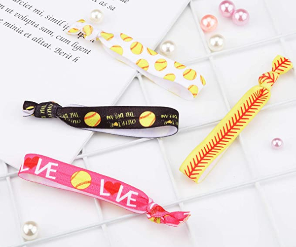 Softball Themed Hair Ties