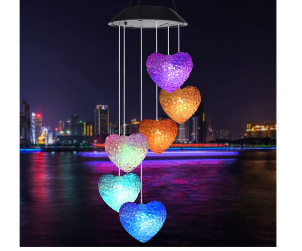 Solar Heart Wind Chime