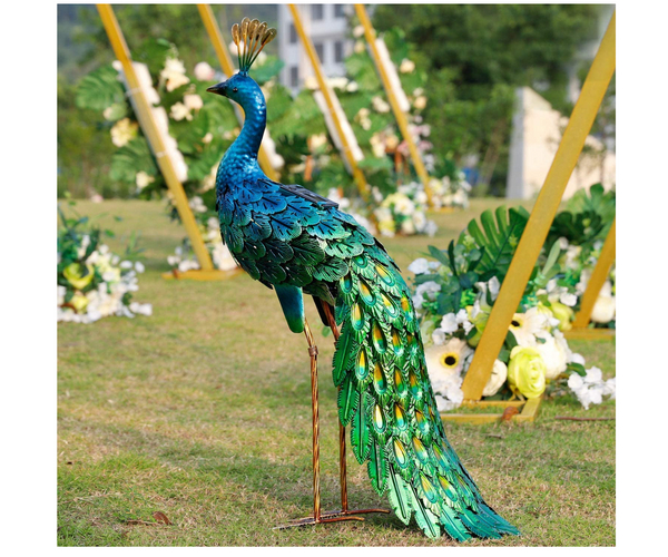 Solar Peacock Statuette