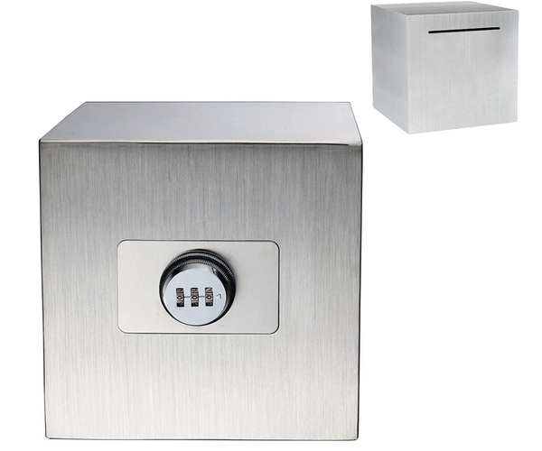 Stainless Steel Combo Lock Piggy Bank